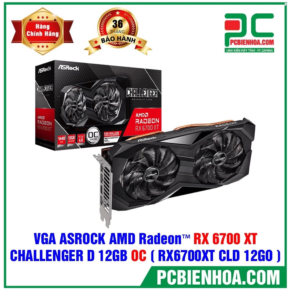 VGA ASROCK RADEON RX 6700 XT CHALLENGER D 12GB OC  RX6700XT CLD 12GO thumbnail