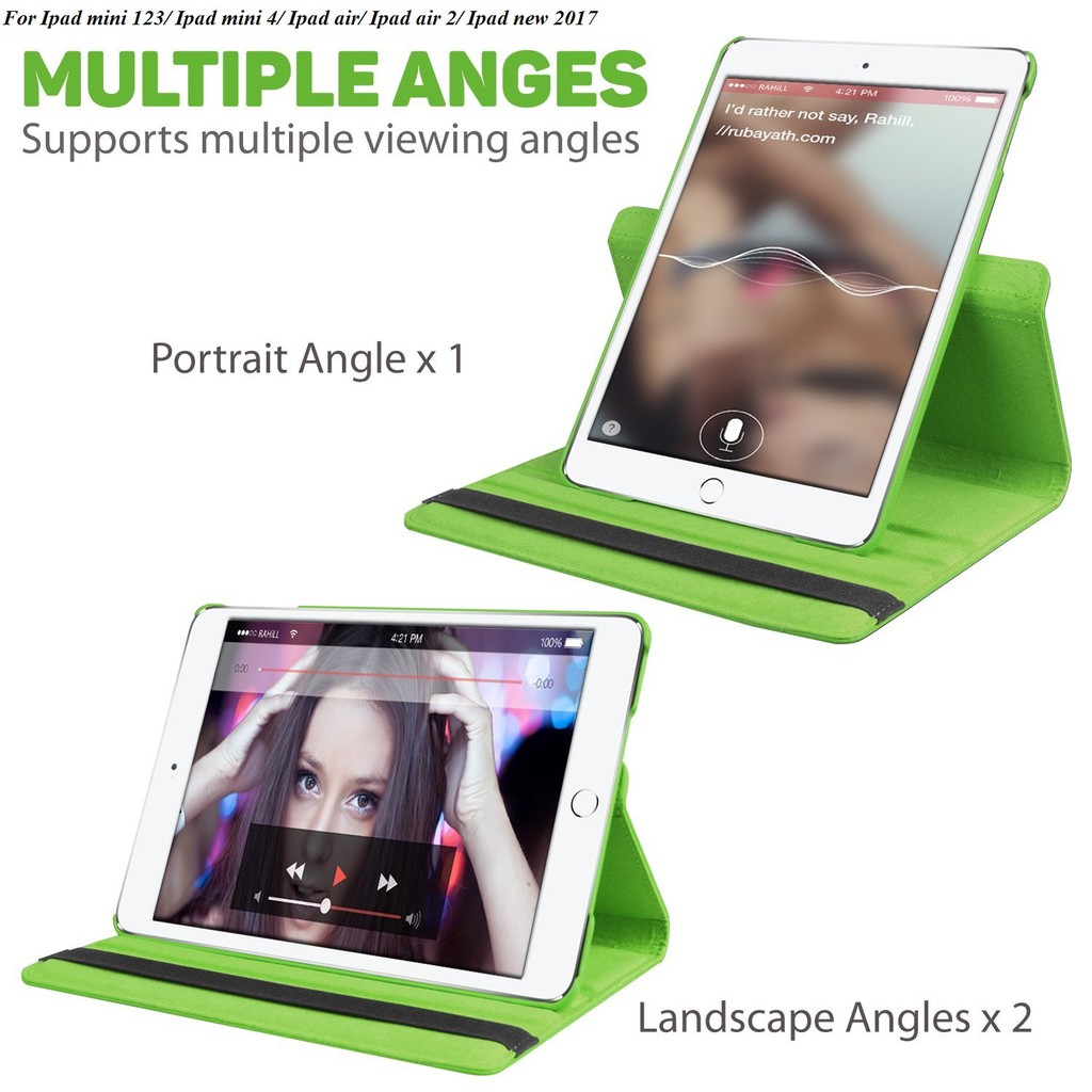 Bao da xoay 360 cho ipad mini 123/ipad mini 4/ipad air2/ipad 234/ipad air/ipad new2017 --Tặng kèm bút cảm ứng | BigBuy360 - bigbuy360.vn