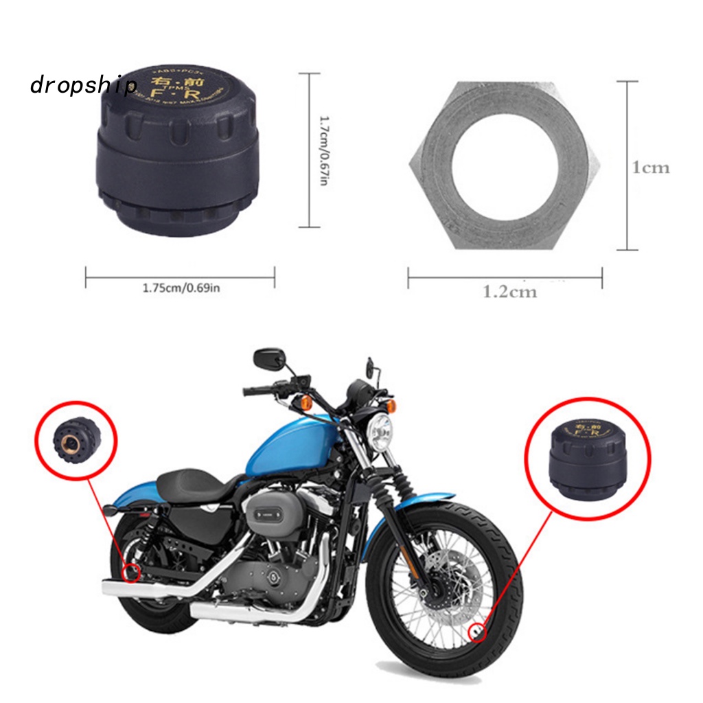 Bộ Cảm Biến Áp Suất Không Dây Cho Xe Máy TPMS Dễ Lắp Đặt