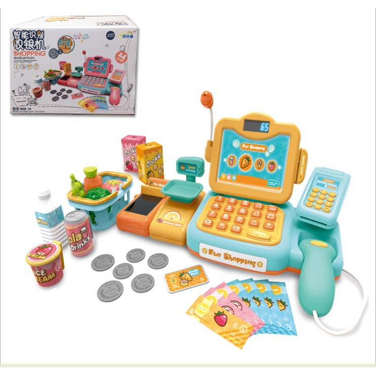 [Mã LIFE0503TOYS1 giảm 10% đơn 150k] Đồ Chơi Máy Tính Tiền Siêu Thị Điện Tử Phiên Bản Biết Nói ,Hát Cao Cấp (Hồng Phấn)