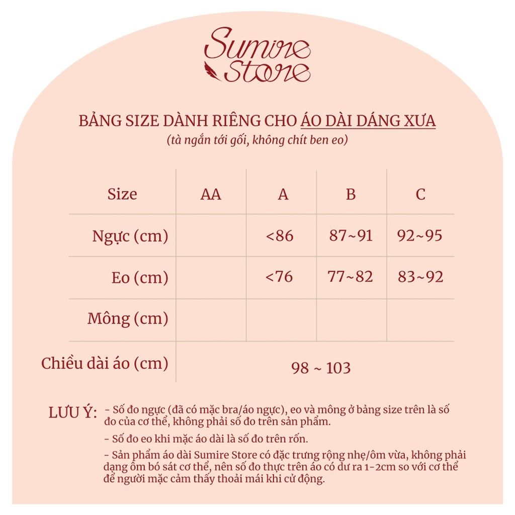 Sumire Store Áo dài Dáng xưa Yên Phương Hồng