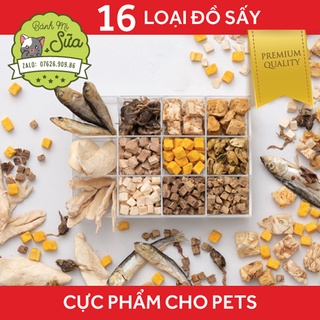[CỰC PHẨM MỚI] 16 loại Thịt Cá Gà Bò Sấy Khô - Ăn Vặt - Đồ Sấy Khô cho Mèo Chó Hamster CÓ SẴN 750GR