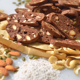Bánh biscotti nguyên cám ăn kiêng 3 vị không đường - bánh ngũ cốc ăn kiêng healthy - giảm cân– keto