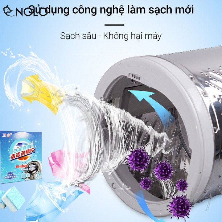 Combo 24 Viên Nén Vuông Vệ Sinh Khử Mùi Lồng Máy Giặt Dùng Cho Cả Dòng Máy Cửa Trên Và Cửa Ngang