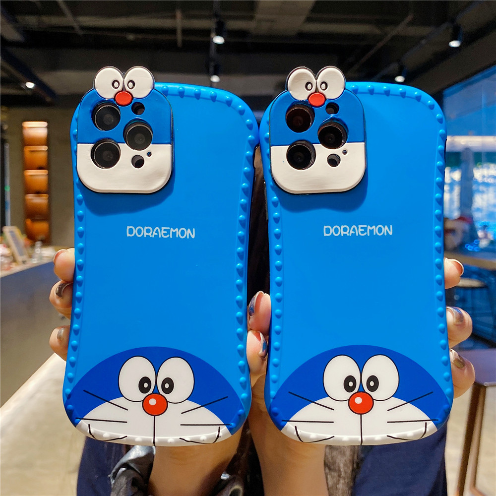 Cartoon Cute Doraemon Blue Case For iPhone 11 12 Pro Max Mini 12Pro SE 2020 X XS Max XR 7 8 Plus Casing Soft TPU Silicone Drop Protection Cover