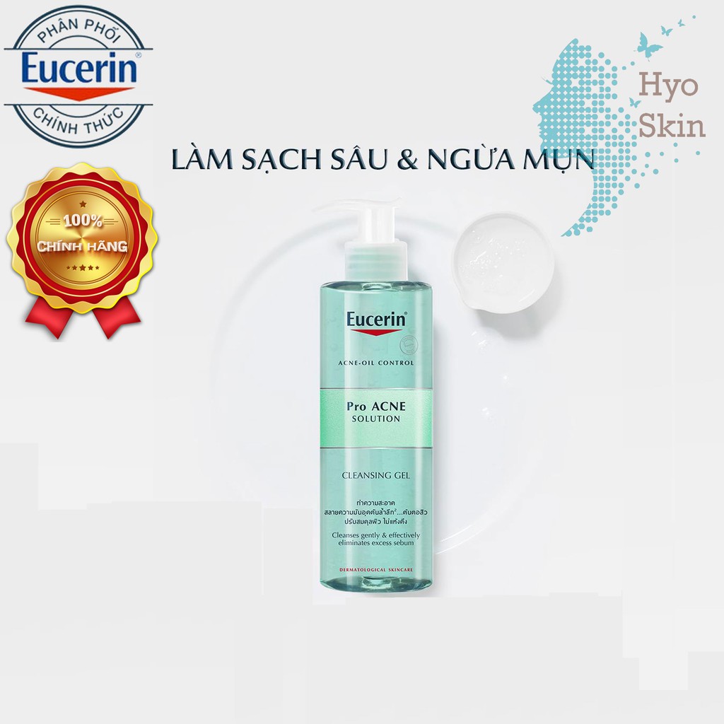 [CHÍNH HÃNG] Gel Rửa Mặt Dành Cho Da Mụn, Loại Bỏ Nhờn Ngừa Mụn EUCERIN PRO ACNE SOLUTION CLEANSING GEL