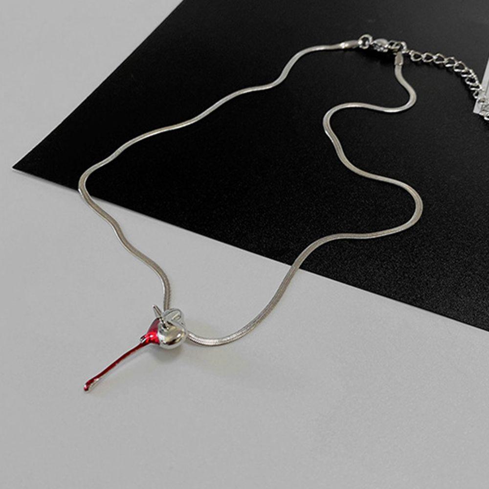 VANES1 Vòng cổ Thép Titan Mặt Hình Xương Rắn Sáng Tạo Cho Nữ