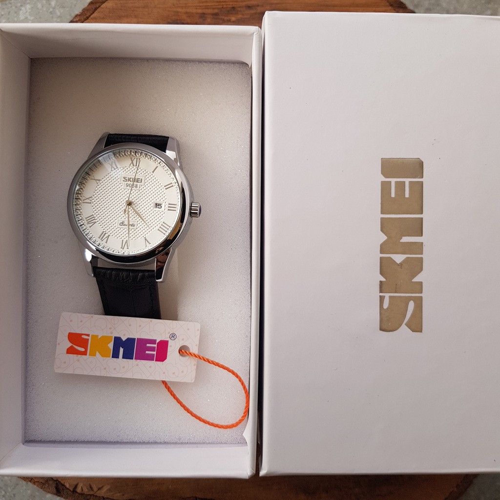 [Tặng vòng tay] Đồng hồ nữ SKMEI SK9058.02L fullbox chính hãng dây da chống nước | BigBuy360 - bigbuy360.vn