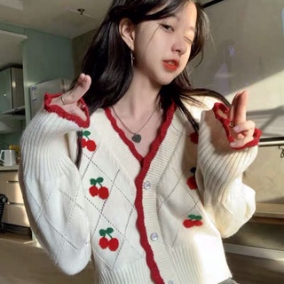 Áo len croptop tay dài phồng