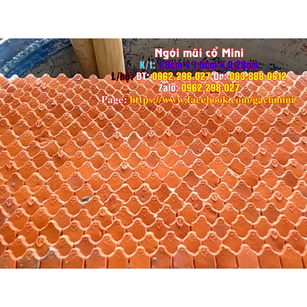 Gạch Mini, Ngói lợp mũi cổ Mini (set 340 viên), xây nhà mini, mô hình tiểu cảnh, trang trí sân vườn