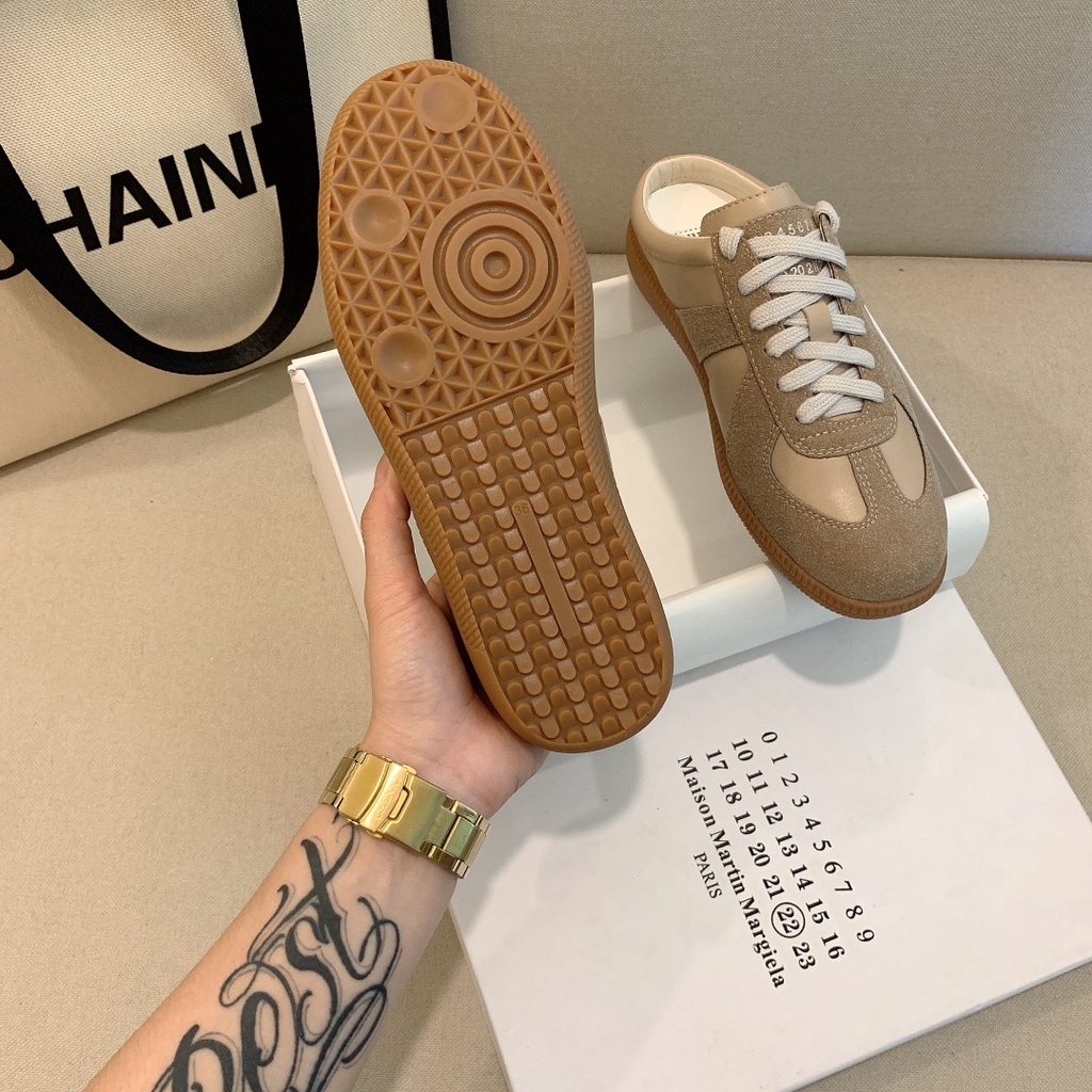 Giày Thể Thao Cột Dây Màu Nâu Phong Cách retro Cho Nữ