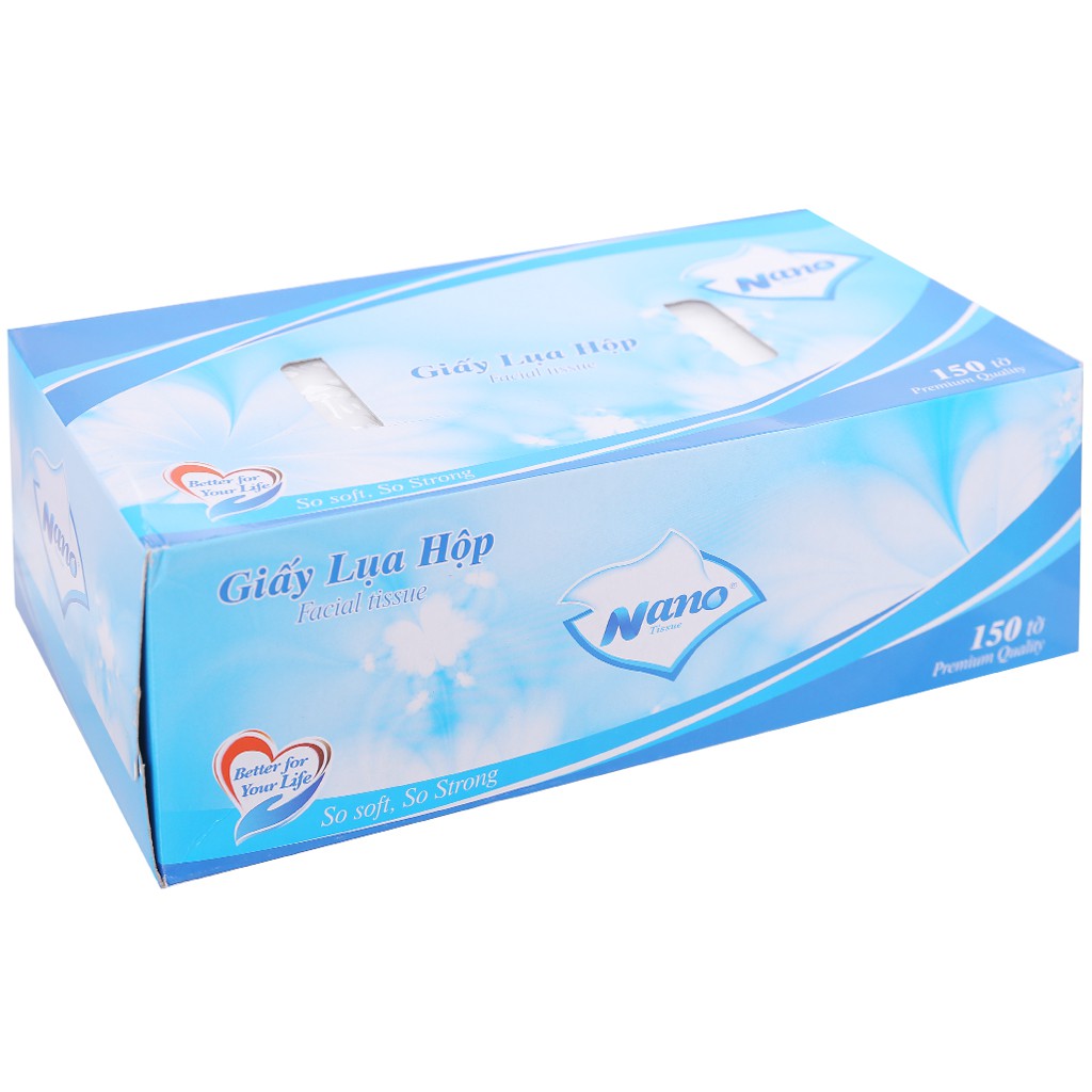 Khăn giấy lụa Nano 2 lớp hộp 150 tờ