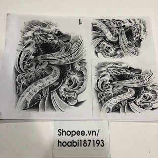 Mẫu hình xăm gợi ý:mẫu cá chép đen trắng