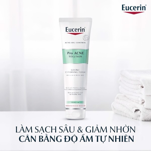 Sữa Rửa Mặt Tạo Bọt Eucerin Pro Acne Cleansing Foam Cho Da Nhờn, Mụn (150g)
