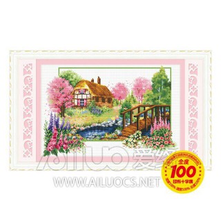 Tranh thêu chữ thập Nhà mùa xuân 21170 (64x40) chưa thêu