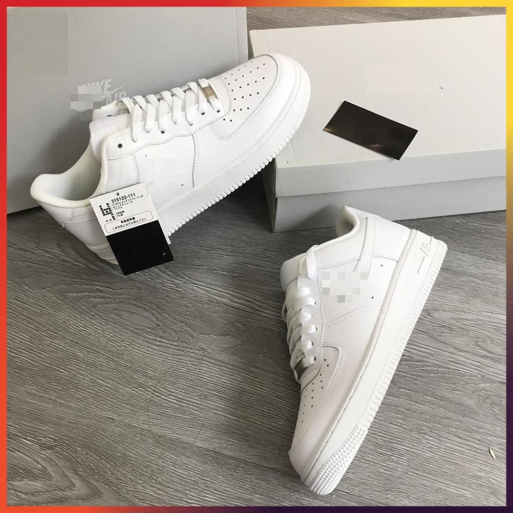 Giày Sneaker Nam Nữ Trắng Cổ Thấp, Giày Nike Air Force 1 AF1 Trắng Full Box Bill po