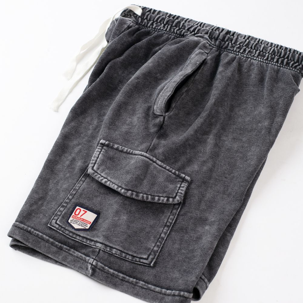 Quần Short nam JKSG màu wash, quần đùi túi hộp chất nỉ chân cua dày dặn, thoáng mát, phong cách thời trang