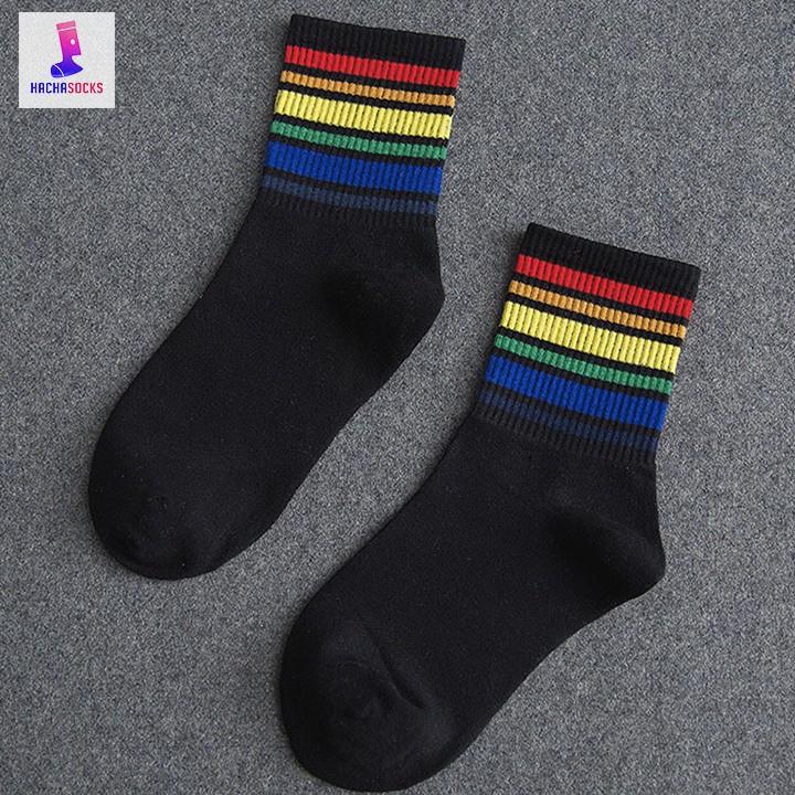 Vớ Tất Nữ Sọc Cầu Vồng Hàn Quốc