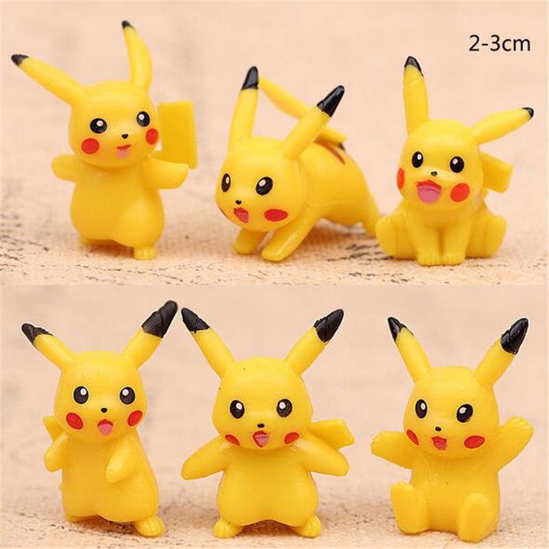 con vật trang trí bánh sinh nhật [FREESHIP] bộ 6 pikachu nhựa