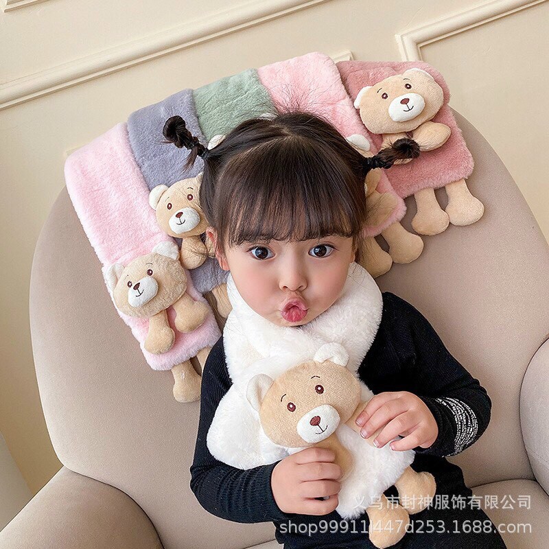 Khăn quàng cổ lông hình thú kute cho bé