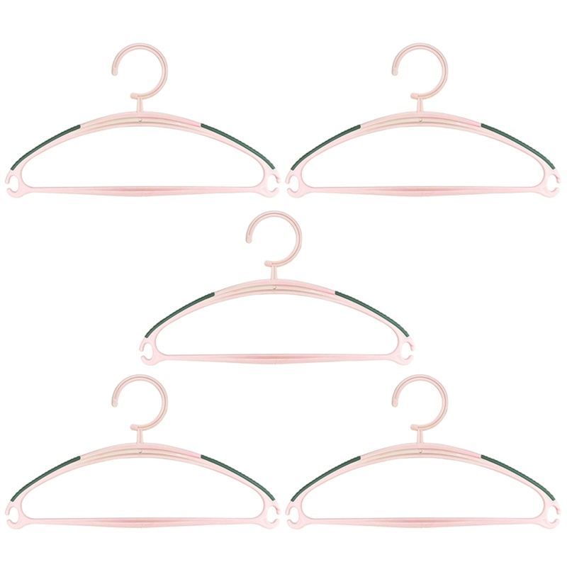 Set 5 Móc Treo Quần Áo Bằng Nhựa Siêu Dày Tiết Kiệm Không Gian Chống Trượt