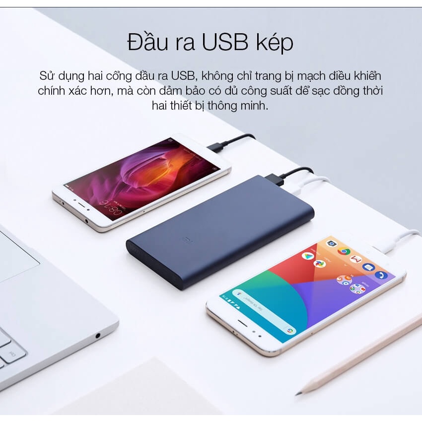 Pin Sạc Dự Phòng Xiaomi Gen 2S Version 2018 10000 mAh 2 Cổng USB Hỗ Trợ QC 3.0-PLM09ZM