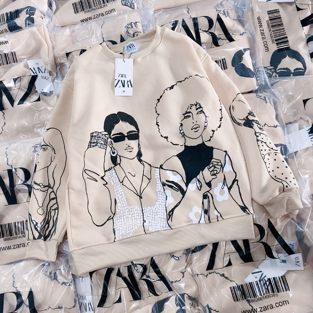 Áo Nỉ Sweater In Hình Cô Gái dưới 70kg gaustore