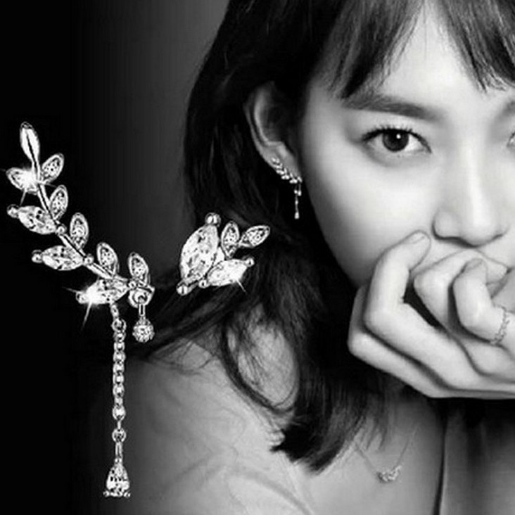 Luxurious Stone-Shaped Leaf Earrings For Women