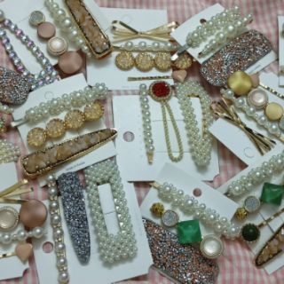 Kẹp tóc đính ngọc nhiều màu set 4 chiếc