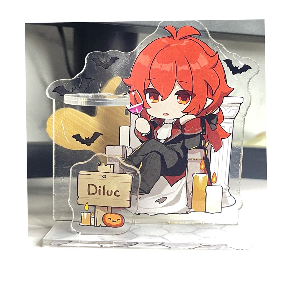 Mô Hình Diluc Tartaglia Diluc Hu Tao Ganyu Anime Game Genshin 9CM Có Giá Đỡ