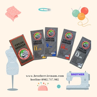 Kim ORGAN Nhật ( dùng cho máy may gia đình BROTHER )vĩ 10 cây kim