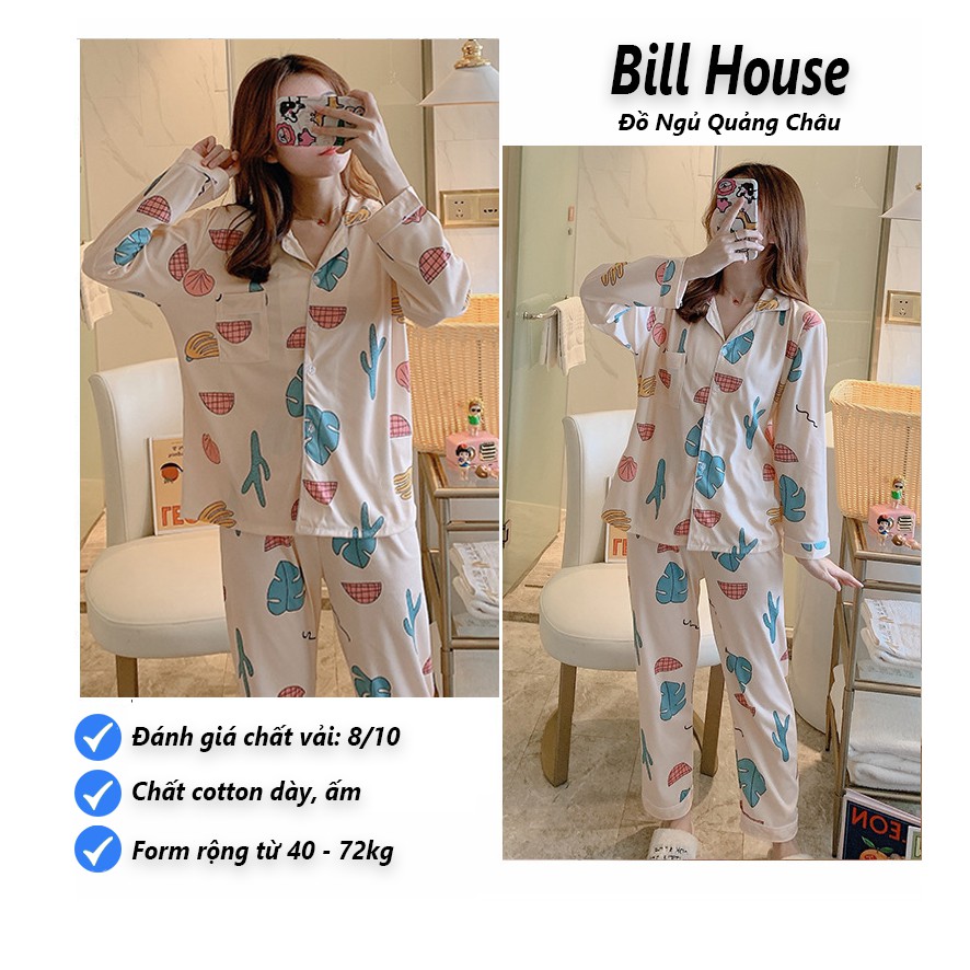 Đồ Bộ Nữ Pijama Tay Dài Quần Dài Cao Cấp Chất Dày Ấm TD02