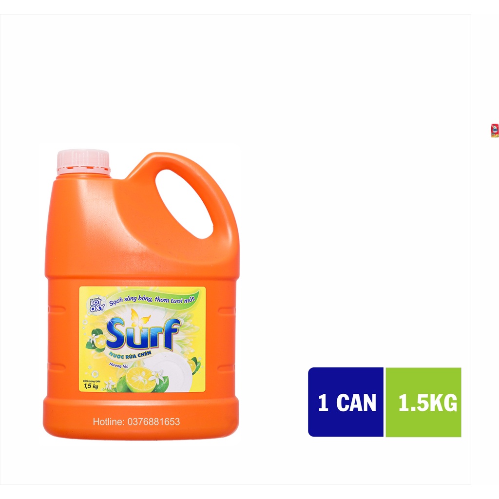 Nước rửa chén SURF HƯƠNG TẮC can 1.5KG và chai 750g