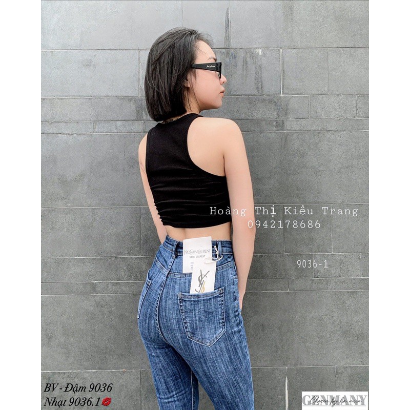 Quần bò ôm cạp cao chất siêu đẹp. Size S M L