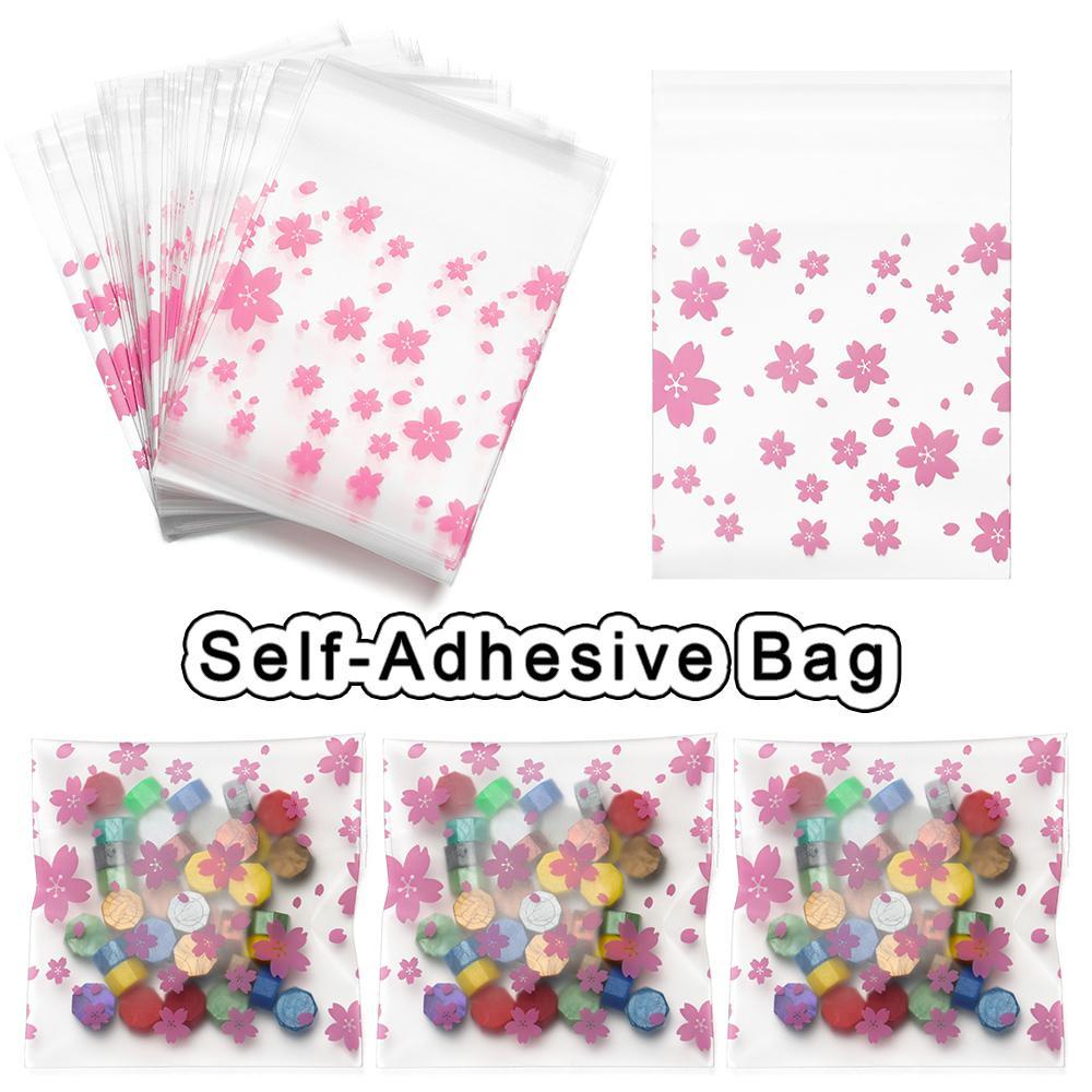 LAKAMIER Set 100 Túi Nhựa Đựng Kẹo Giáng Sinh Tự Dính