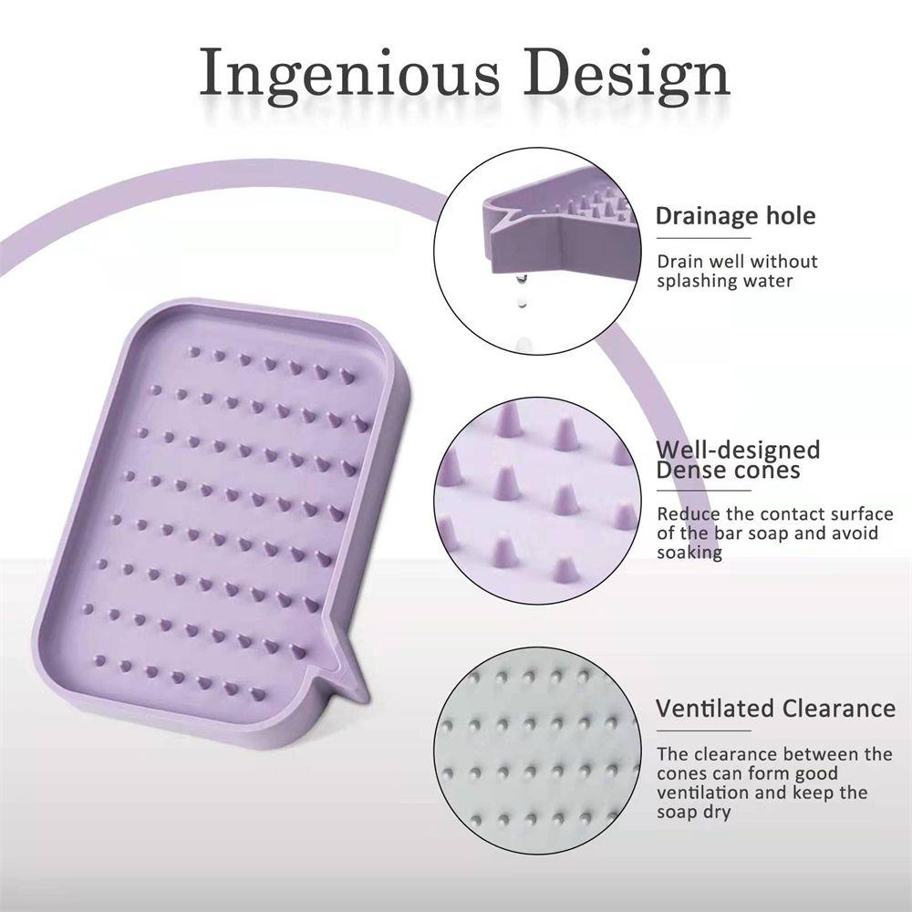 Đĩa Đựng Xà Phòng Bằng Silicone Tự Dính Giúp Khô Ráo Tiện Dụng