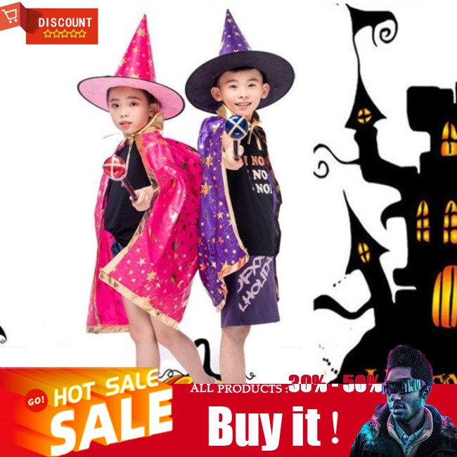 Set Đồ 2 Món Hóa Trang Phù Thủy Cho Bé Dịp Halloween