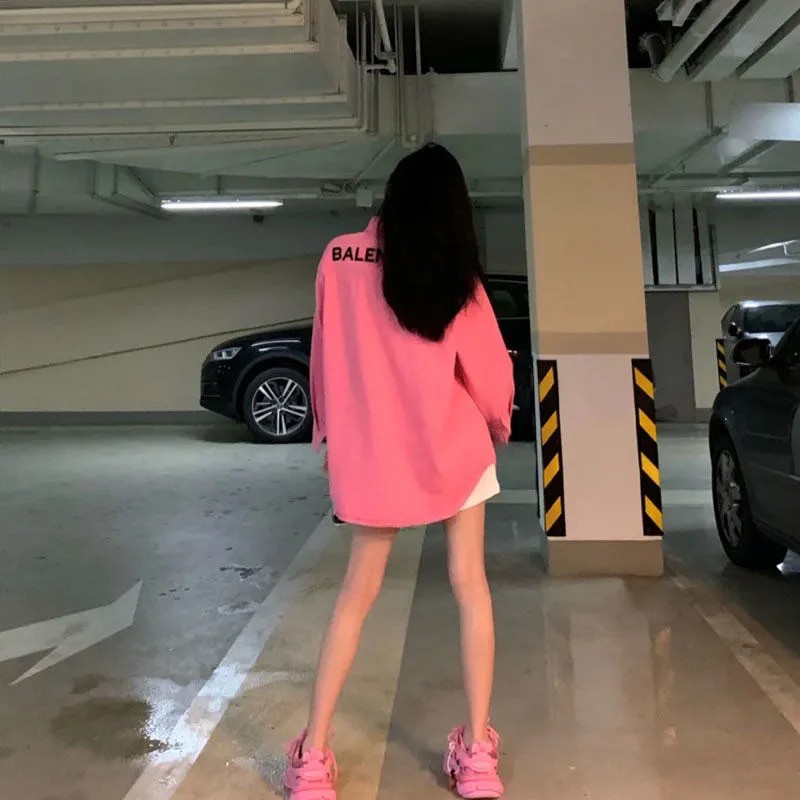 Áo sơ mi Khaki jean form rộng dành nữ