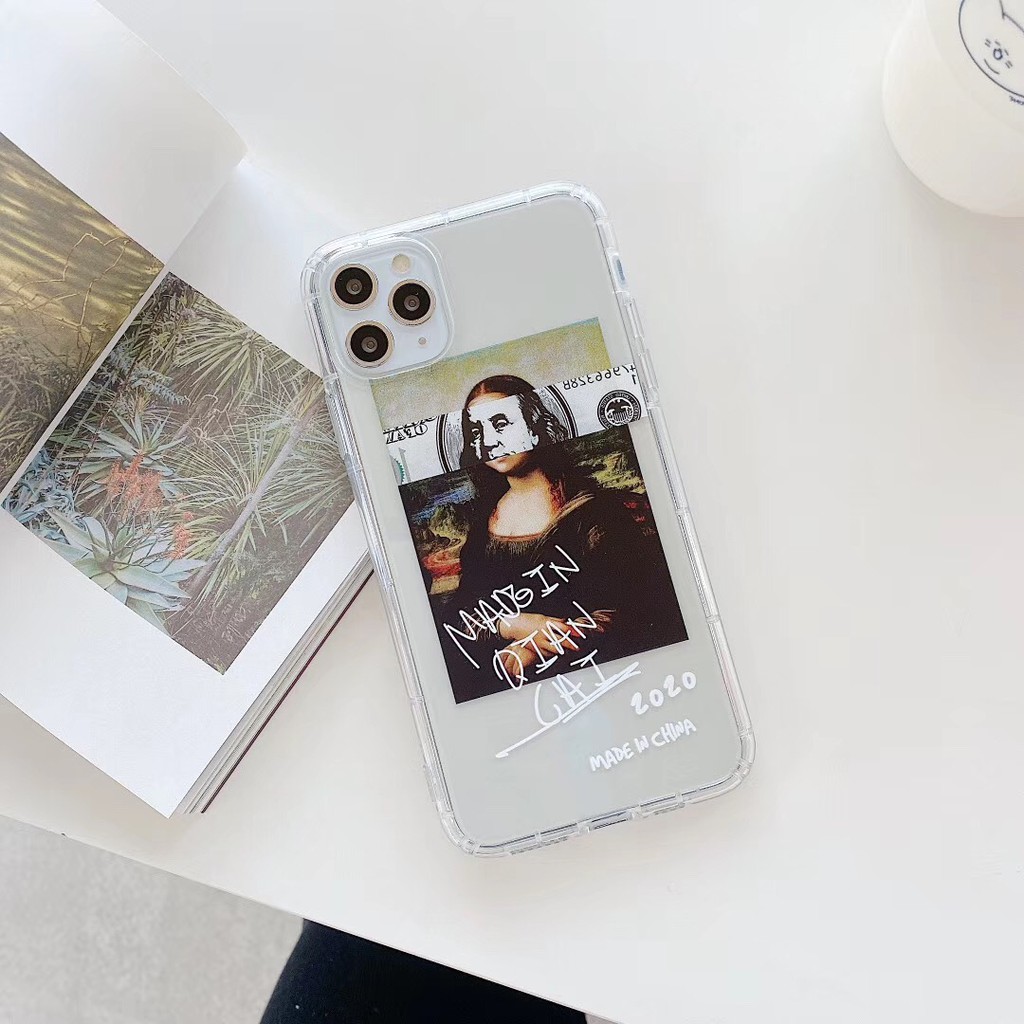 Ốp điện thoại mềm in hình nàng Mona Lisa dễ thương cho iPhone12 12mini 12promax 11 11Promax 7Plus 8 8+ X XR XS max | BigBuy360 - bigbuy360.vn