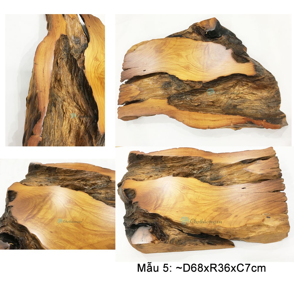 Khay trà gỗ lũa tự nhiên - gỗ Cẩm nguyên khối vân đẹp sang trọng, hình dáng độc đáo, decor trà đạo