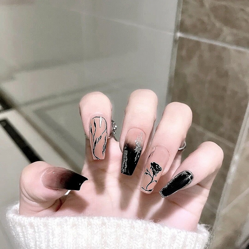 [TẶNG 3 PHỤ KIỆN] BỘ MÓNG TAY MÓNG TAY GIẢ NAILBOX MẪU X CAO CẤP ĐÍNH ĐÁ SANG TRỌNG.