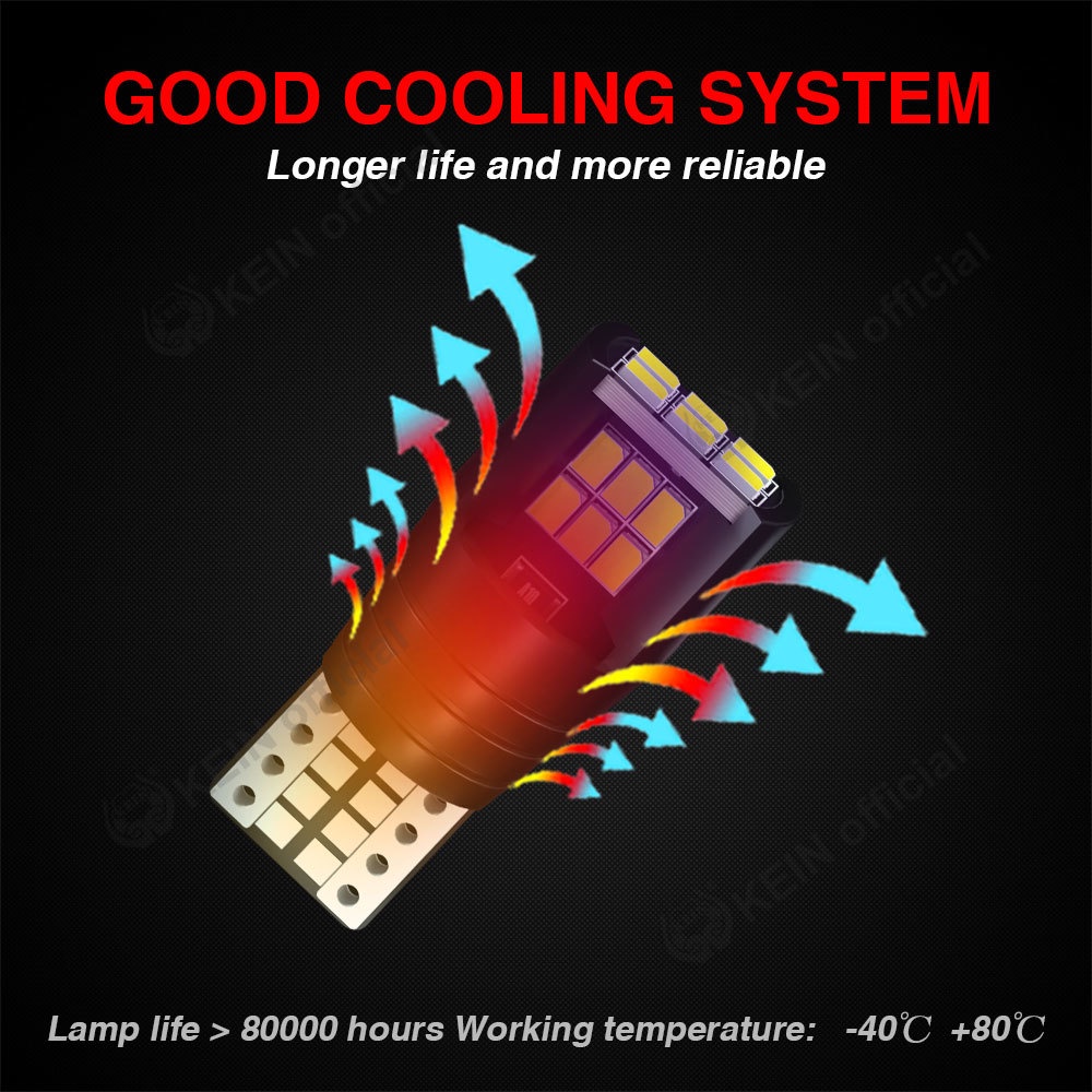 Kein 12V-24V 360 Độ° Bóng Đèn Led T10 W5W 194 168 501 Ánh Sáng Trắng Dành Cho Xe Hơi / Xe Máy
