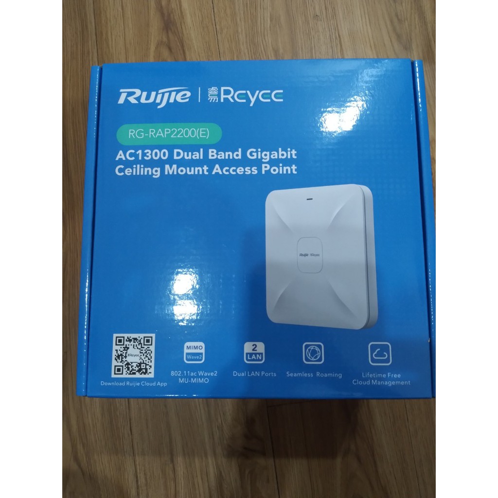 Bộ phát WiFi ốp trần Ruijie RG-RAP2200(E) 2200E LAN 1000M  chuyên dụng cho nhiều người dùng 110 users (chính hãng )