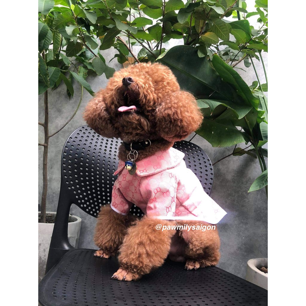 Áo sơ mi cho chó mèo 2-12kg - Hồng sang trọng