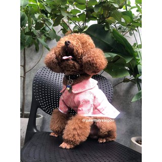 Áo sơ mi cho chó mèo 2-12kg - Hồng sang trọng