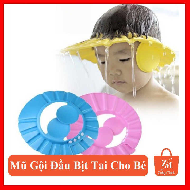 Mũ Gội Đầu Chắn Nước Kèm Bịt Tai Cho Bé Yêu