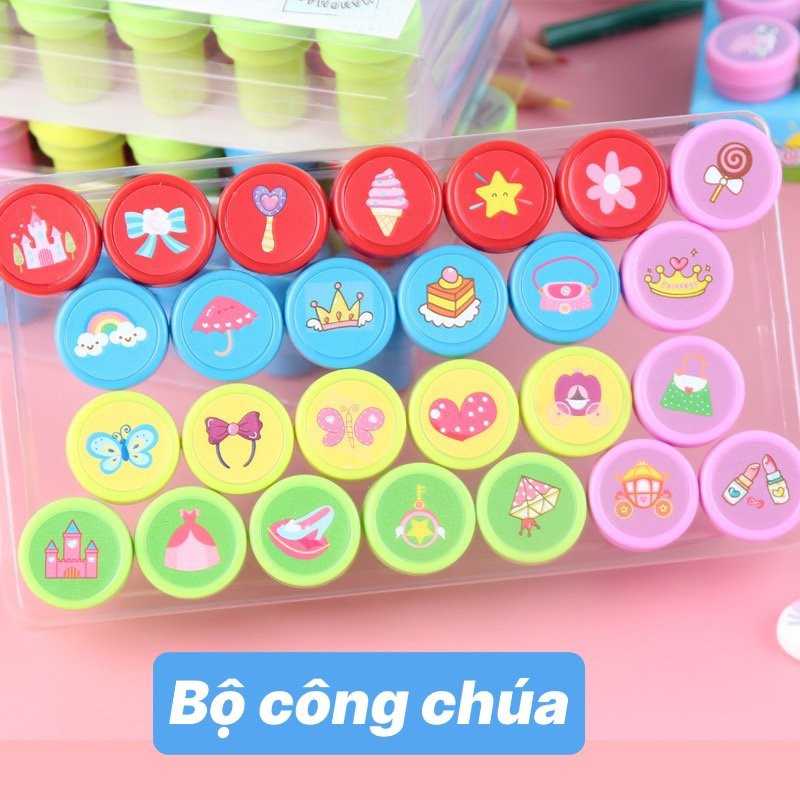 BỘ 26 CON DẤU IN STICKER CHO BÉ YÊU