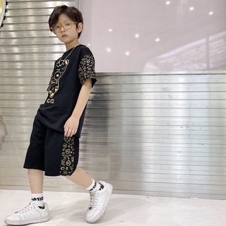 Bộ cotton Hè Áo cộc tay quần short cho bé trai