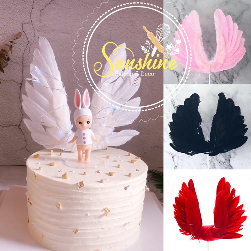 Cánh Lông Vũ Thiên Thần Trang Trí Bánh Kem Gato Sinh Nhật