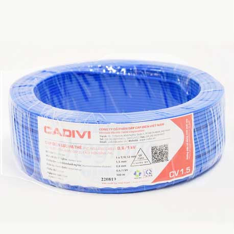 Dây điện đơn cadivi 1.5 ; 2.5 mm2 CV 1.5 . CV 2.5 (CHÍNH HÃNG - bán lẻ theo mét)